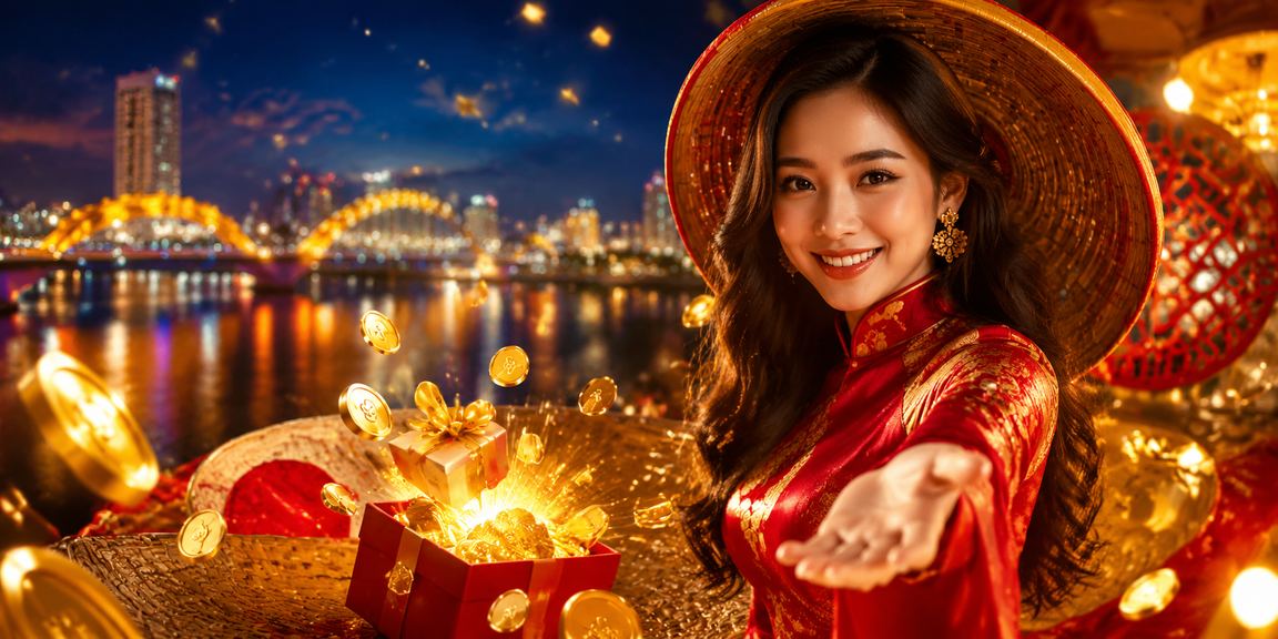 Người dùng đăng ký nhận thưởng với nón lá truyền thống tại Đà Nẵng