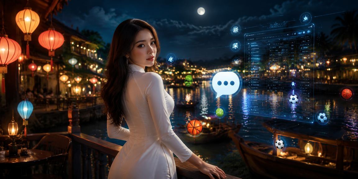 Người dùng mặc áo dài tham gia casino và cá cược tại Hội An